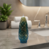 Large Pinecone Candle – Turquoise with Glitter Effect, Handmade - detail 4