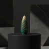 Large Pinecone Candle – Turquoise with Glitter Effect, Handmade - detail 5