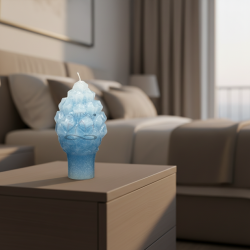 Small Pinecone Candle – Turquoise, Vanilla & Euphoria, Handmade - detail 3