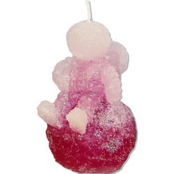 ASTRONAUT Candle – Icy Magenta Glitter, Vanilla & Christmas Punch, Handmade - detail 2