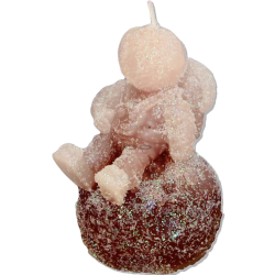 ASTRONAUT Candle – Icy Brown Glitter, Chocolate-Vanilla, Handmade - detail 2