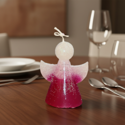 ANGEL Candle – Icy Magenta with Glitter, Vanilla & Christmas Punch - detail 3