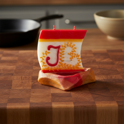Boat Candle with Letter J - detail 4
