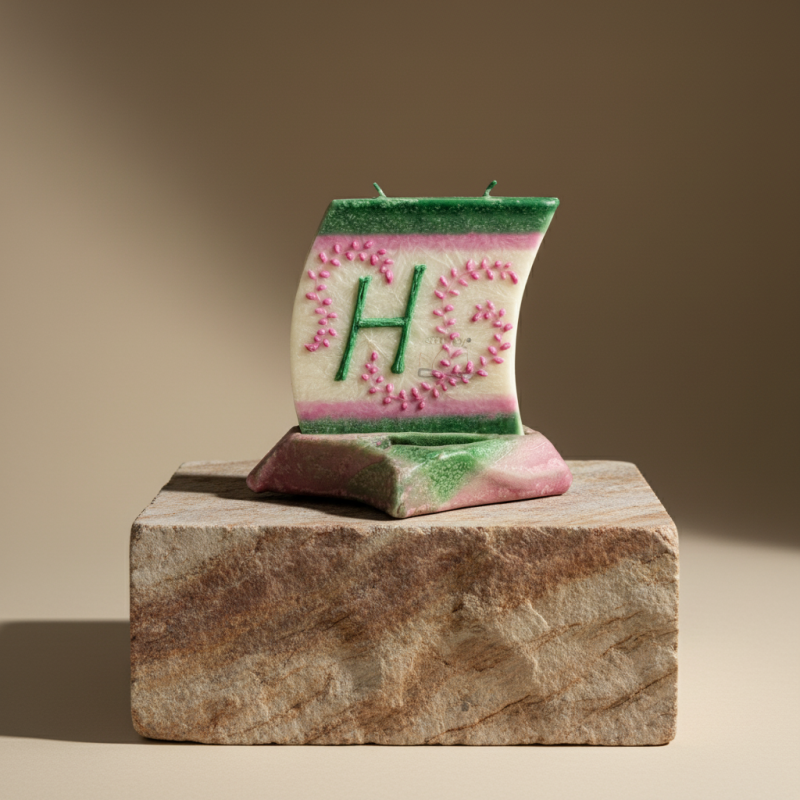 Boat Candle with Letter H - detail 3