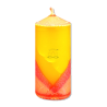 Yellow Pillar Candle with Circle Decor - Handmade - detail 2