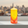 Yellow Pillar Candle with Circle Decor - Handmade - detail 4