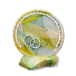 Runde Hochzeitskerze mit Steinen 1 - detail 2