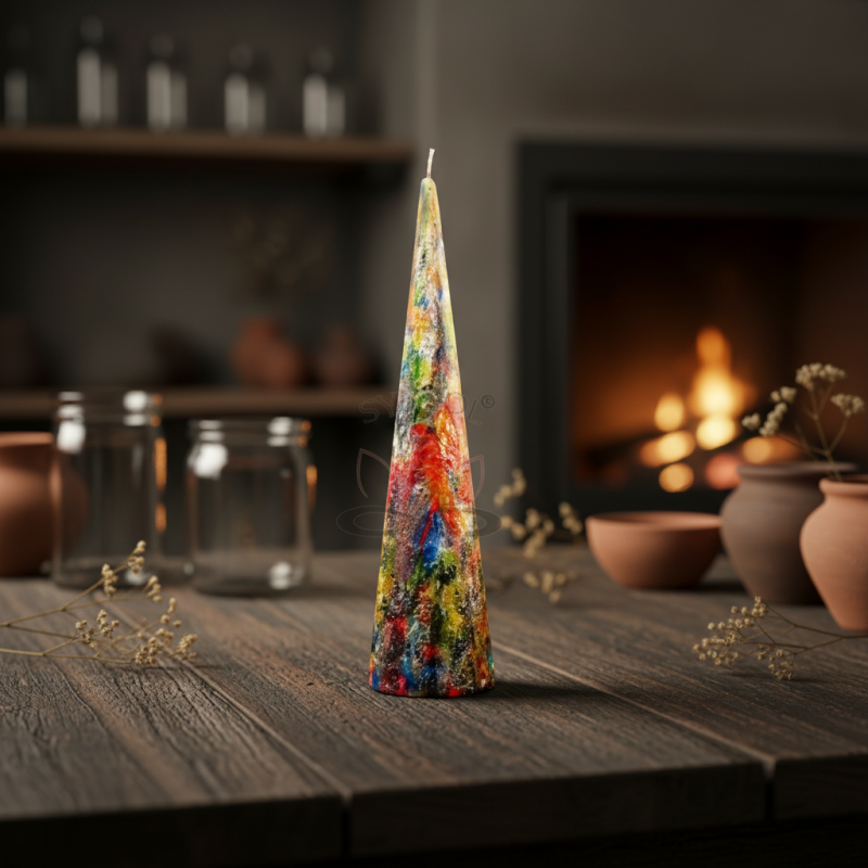 Large Cone Candle Picasso - detail 3