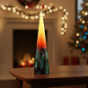Large Tall Cone Candle Yellow-Salmon - detail 5