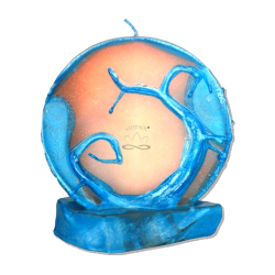Luxury Mandala Candle Sunset Glow with Stand – Handmade - detail 2
