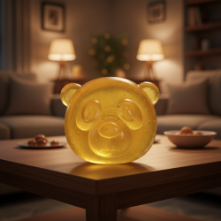 Decorative Soap Bear Head – Lemon-Floral, Handmade in Kralovske Porici - detail 6