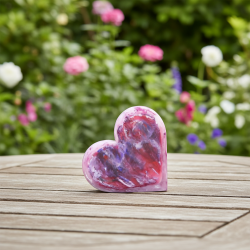 Romantic Heart Candle Purple with Five Wicks - detail 2