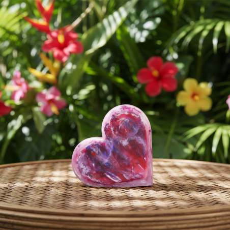 Romantic Heart Candle Purple with Five Wicks