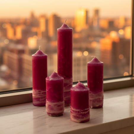 Kerzenkollektion Magenta - Handgemachtes Set mit Baumwolldocht und zertifiziertem Wachs aus Královské Poříčí