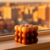 CUBE PEARL Candle Glitter Icy Brown – Handmade in Kralovske Porici