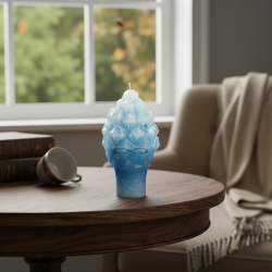 Candle Small Pinecone – turquoise 2