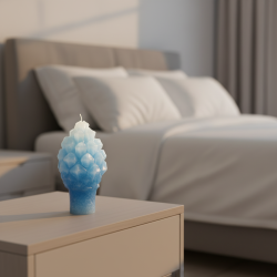 Candle Small Pinecone – turquoise 2