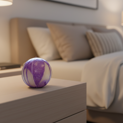 Large Sphere Candle Purple-White
