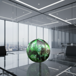 Large Sphere Candle Green-Speckled