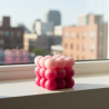 Cube Pearls Candle Glitter Icy Magenta – Handmade in Kralovske Porici
