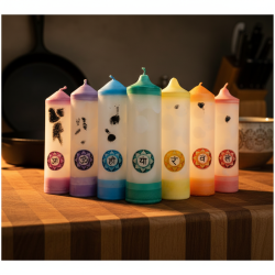 Set of 7 Chakra MAXI Candles 1st–7th Chakra Pillars – Svitsol | Handmade, Scented, Harmony