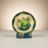 Round Photo Candle COUPLE Blue-Yellow