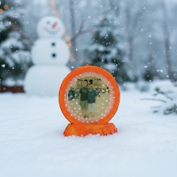 Round Photo Candle COUPLE Orange