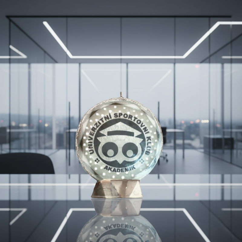 Round Logo Candle USK Akademik Black-White