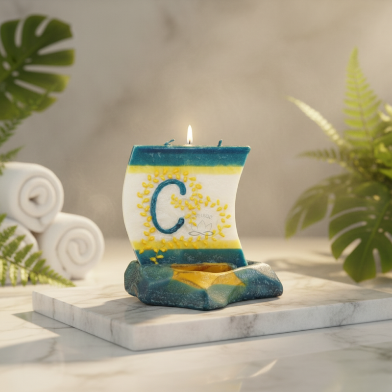 Boat Candle with Letter C