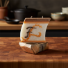 Boat Candle with Letter F