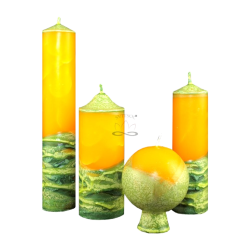 Candle Collection GERBERA - Handmade Set with Certified Wax from Královské Poříčí and Cotton Wick