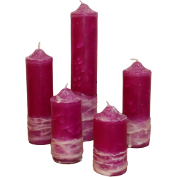 Candle Collection Magenta - Handmade Set with Cotton Wick and Certified Wax from Královské Poříčí