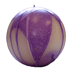 Svíčka KOULE VELKÁ fialovo bílá