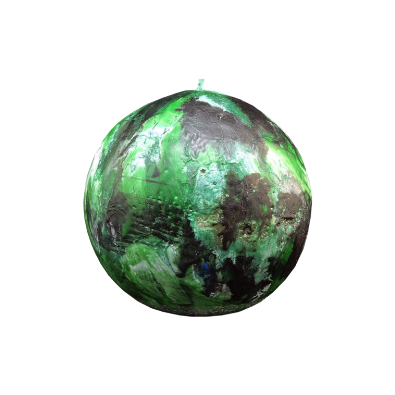 Svíčka KOULE VELKÁ zeleno strakatá