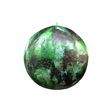 Svíčka KOULE VELKÁ zeleno strakatá