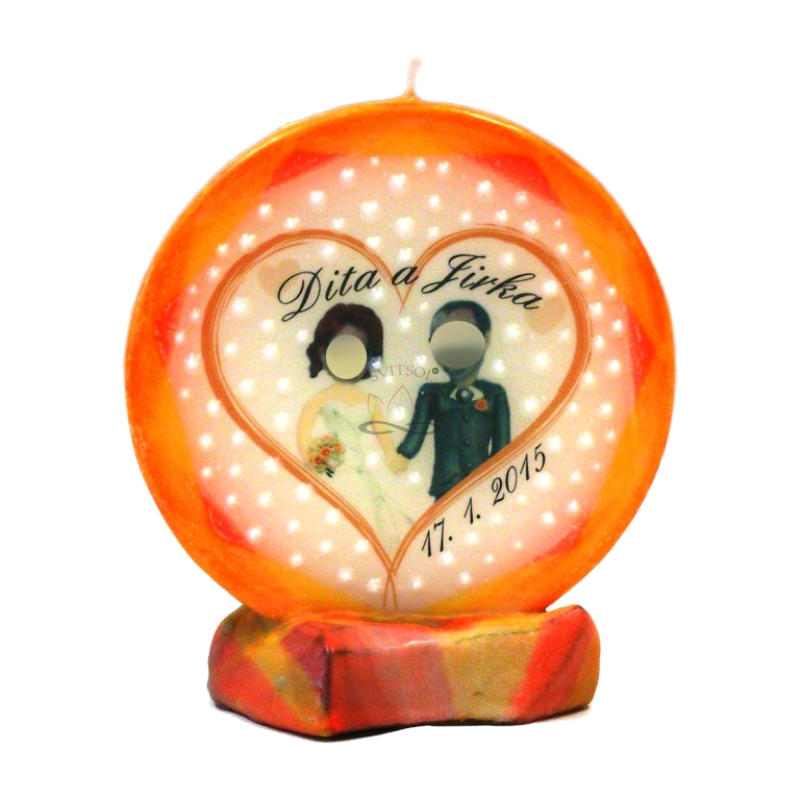 Svíčka kruh foto MANŽELÉ oranžová