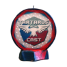 Svíčka kruh logo TARTARUS CAST modro červená