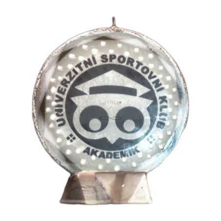 Svíčka kruh logo UNIVERZITNÍ SPORTOVNÍ KLUB AKADEMIK černo bílá