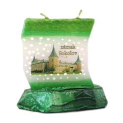 Svíčka LODIČKA s logem ZÁMEK SOKOLOV