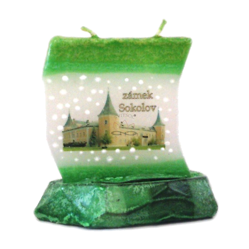 Svíčka LODIČKA s logem ZÁMEK SOKOLOV