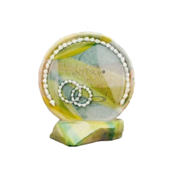 Round Wedding Candle with Stones 1