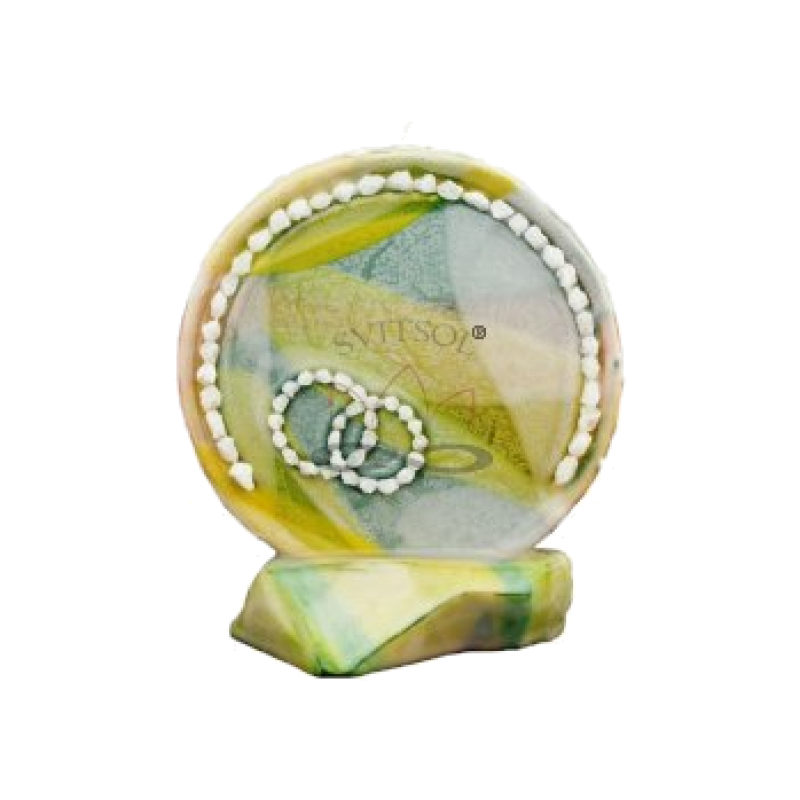 Svíce kruh svatební s kameny 1