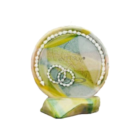 Svíce kruh svatební s kameny 1