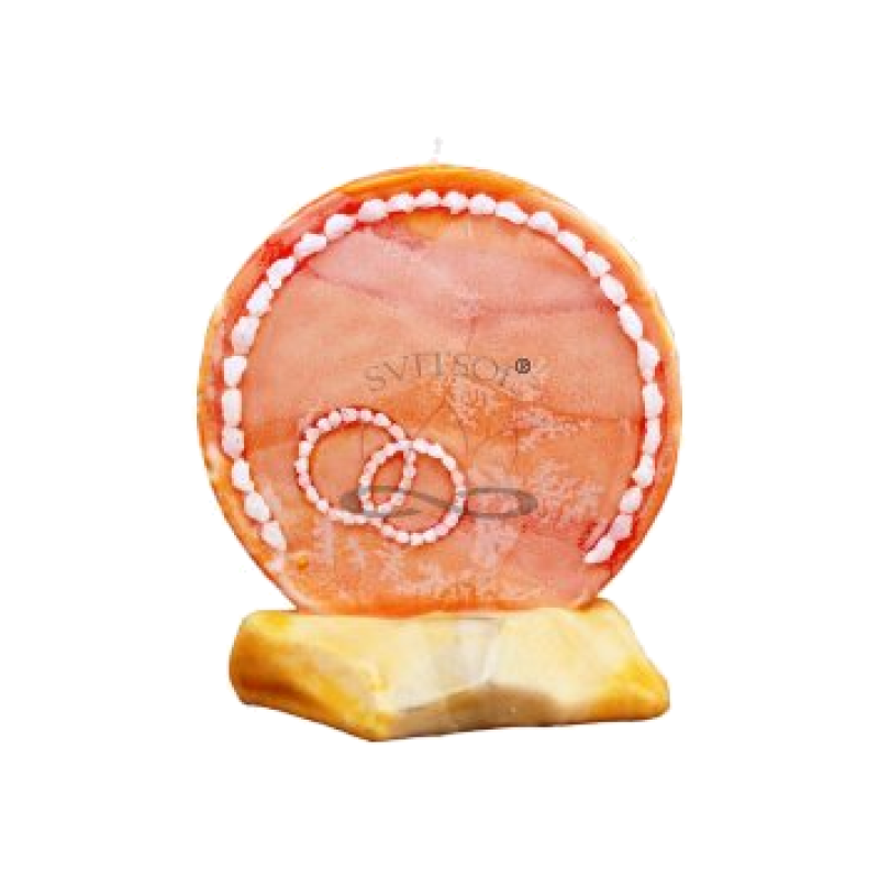 Svíce kruh svatební s kameny 2