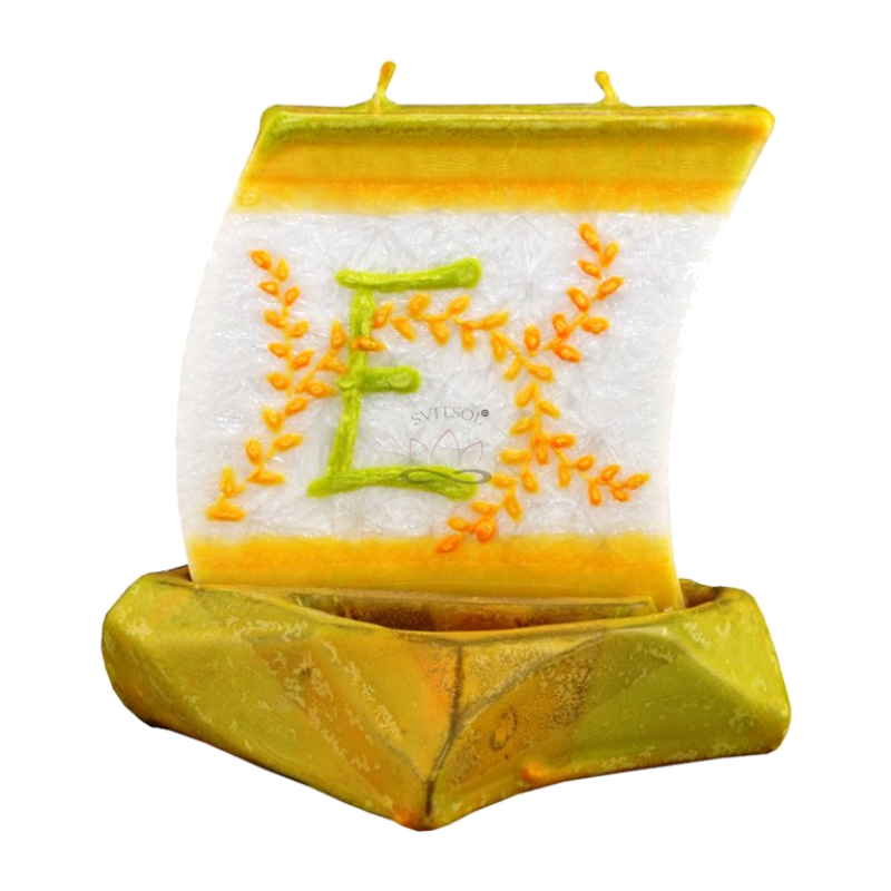 Svíčka LOĎKA S PÍSMENEM E