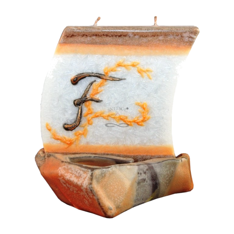 Svíčka LOĎKA S PÍSMENEM F