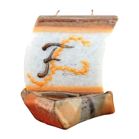 Svíčka LOĎKA S PÍSMENEM F