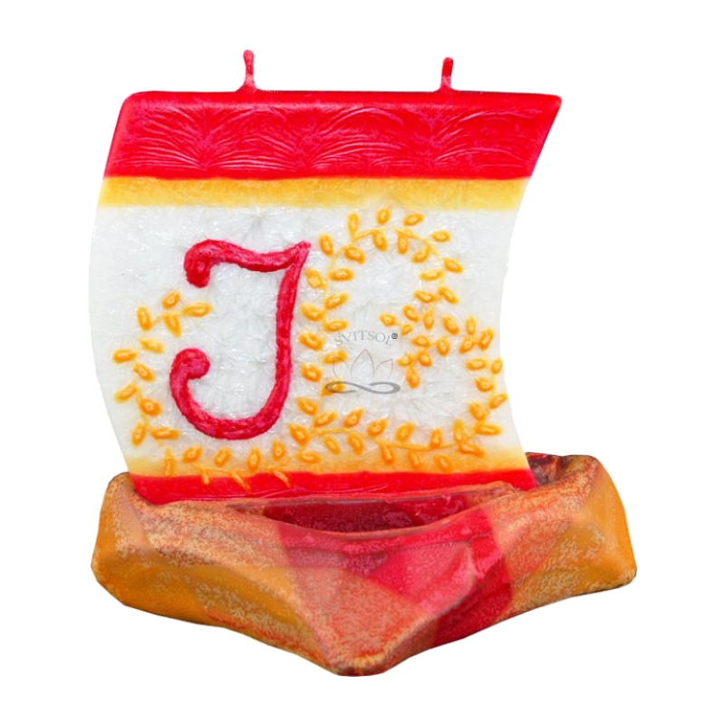 Svíčka LOĎKA S PÍSMENEM J