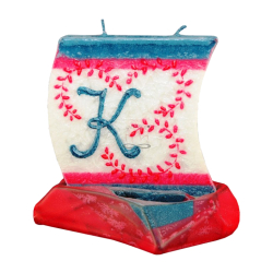 Svíčka LOĎKA S PÍSMENEM K