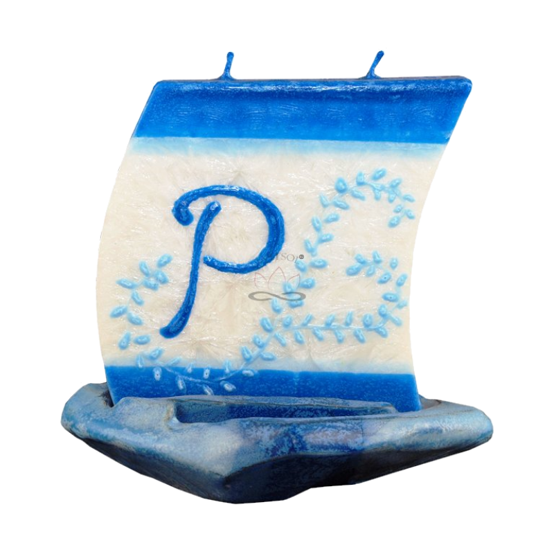 Svíčka LOĎKA S PÍSMENEM P